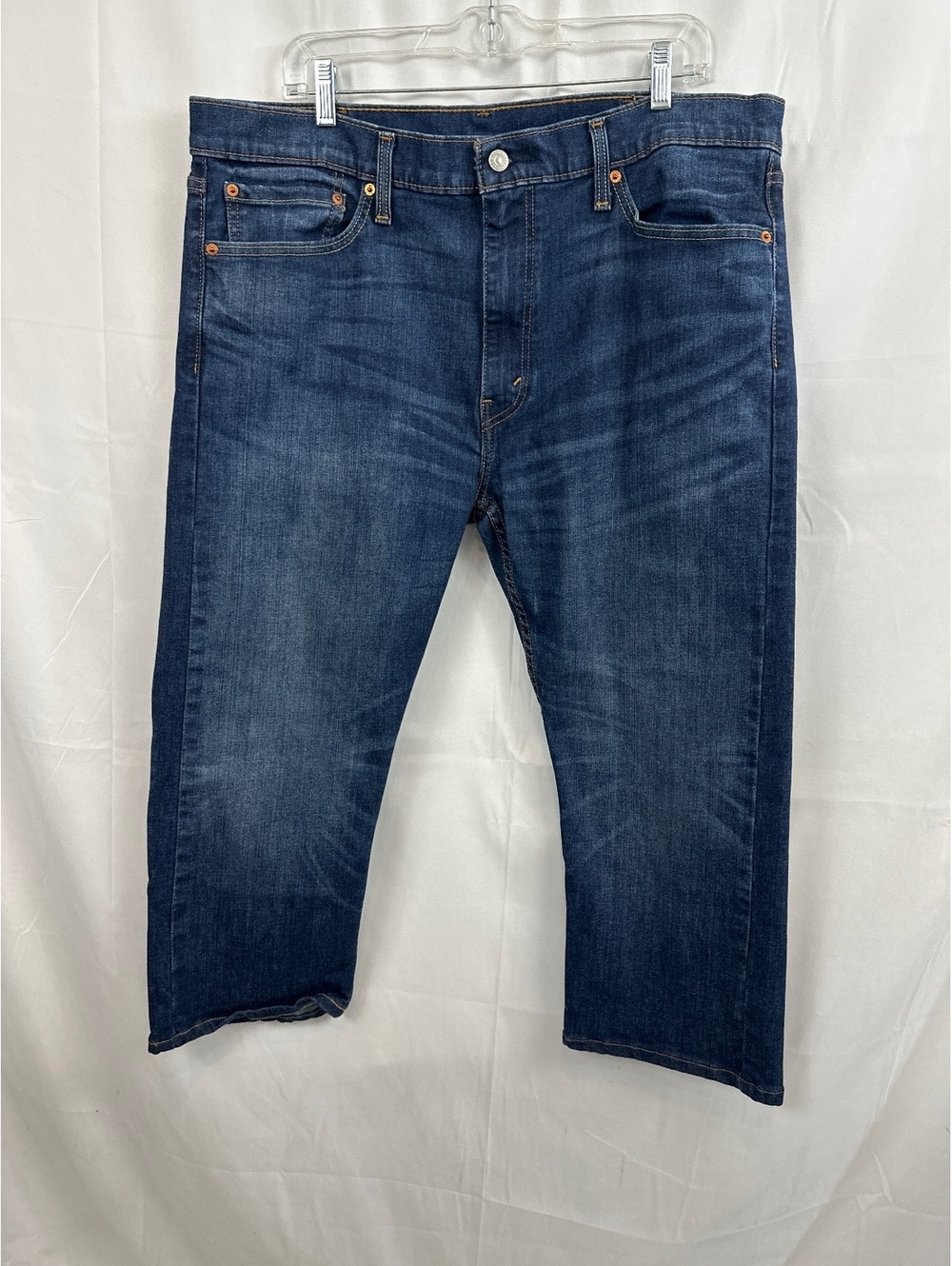 Levi's 513 Slim Straight Jeans W38 L22.5 Dark Blue Denim